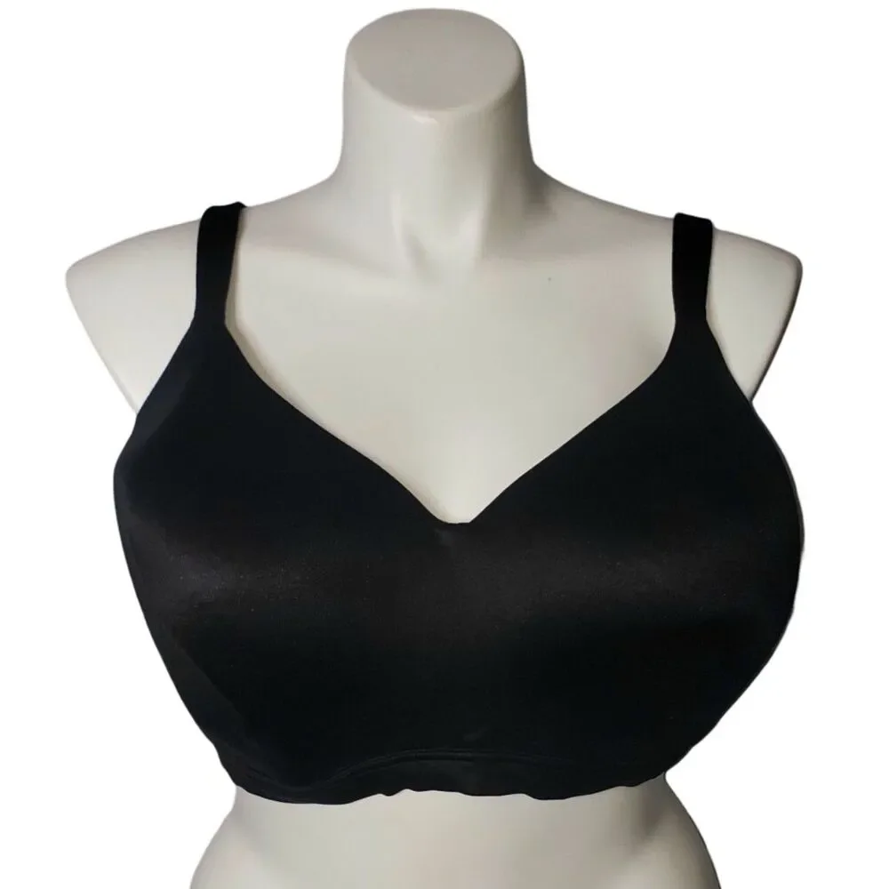 CATHERINES INTIMATES Black Wireless Back Smoothing Bra Womens Plus Size 50C